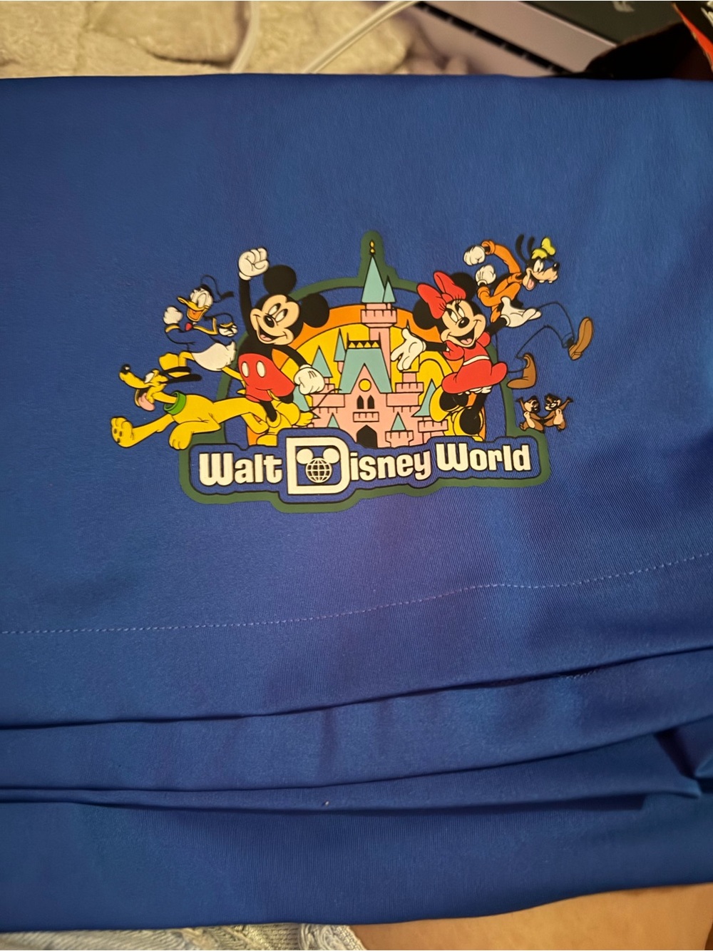 Disney Blue Circle Skater Skirt with Walt Disney World Castle Graphic